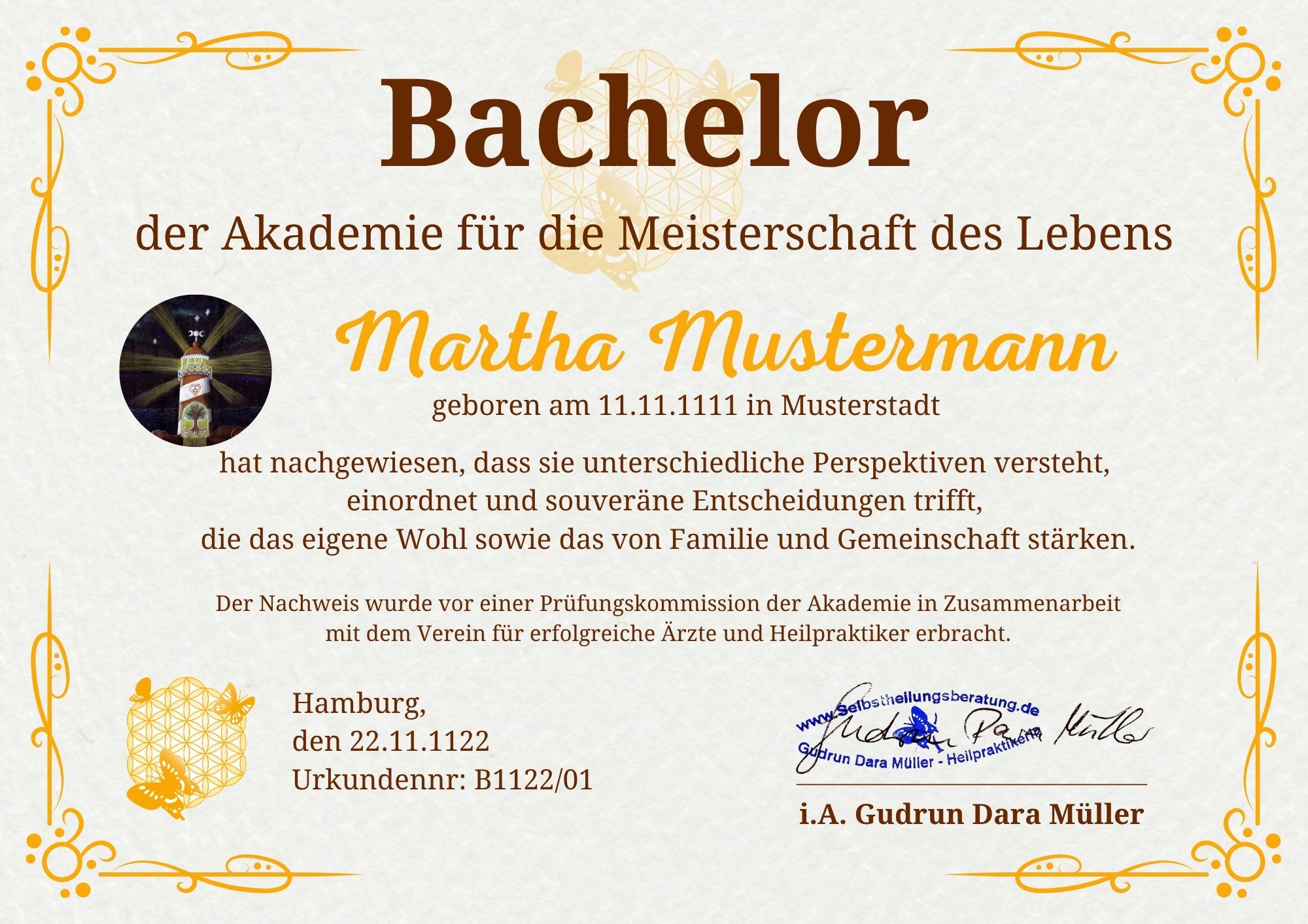 Muster - Bachelor der Akademie für die Meisterschaft des Lebens